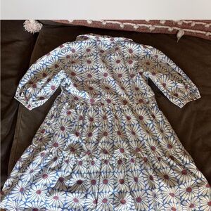 Floral Mini Dress with Blue and Red Accents